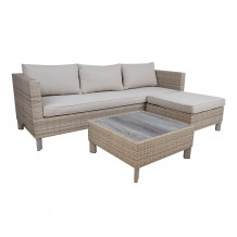 Sodo baldų komplektas GERA sofa, pufas ir stalas 77684 HOME4YOU