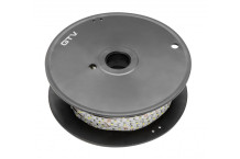 LED lente FLASH 2835MW, 300 LED, silti balta, 3,8W/m, 8mm, 50m, 12V, LD-2835MW-300-20-CB-50 GTV