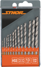 TWIST DRILL SET HSS 2-8MM / 13PCS 21998 STHOR