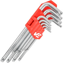 Žvaigždinių raktų rinkinys TORX 10-50 (9 vnt.), ilgas; V35502 VERKE