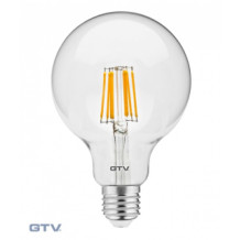 LED lemputė FILAMENT, AG, G95, E27, kaitinimo siūlelis, 3000K, 8.0W, AC220-240V, 360°, 880lm, 70mA LD-G95FLE8-30 GTV