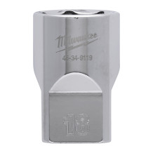 ½″HROMĒTI UZGRIEŽŅU SKRŪVĒŠANAS UZGAĻI AR ČETRIEM PLAKANIEM™ SĀNIEM, 1/2 DRIVE SOCKET METRIC STANDARD - 18 MM, 4932480016 MILWAUKEE