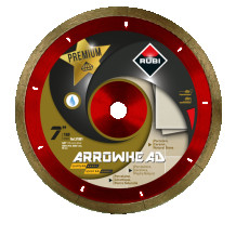 Dimanta griešanas disks ARROWHEAD J-SLOT, 7", ātrai taisnai griešanai porcelāna flīzēm, 31901, RUBI