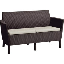 Dārza dīvāns divvietīgs Salemo 2 Seater Sofa brūns 29209038599 KETER