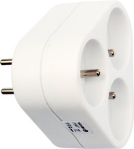 ADAPTOR W. EARTHING 3-SOCKETS 72407 VOREL