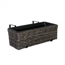 Ящик для цветов на балкон WICKER 60 x 19 x 18 см серый 35168 HOME4YOU