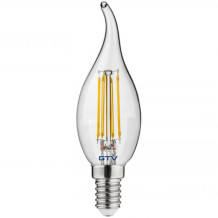 LED spuldze, kvēldiega, A-G, C35L, 3000K, E14, 4W, 360°, 420lm, 44mA; LD-C35FLE4-30L GTV