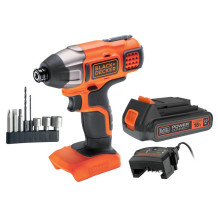 18V SMŪGINIS gręžtuvas 1X 2.AH AKUMULIATORIUS 1A Įkroviklis + PRIEDAI BDCIM18D1A-QW BLACK DECKER