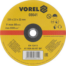 METAL CUTTING DISC 230x2.5x22MM 08641 VOREL