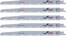 5 zobenzāģa asmeņi S 1531 L, Zobenzāģiem ZOBENZĀĢA ASMENS S 1531 L TOP FOR WOOD, 2608650676, BOSCH
