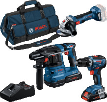 Combo kit 3-TLG. KIT 18V: GSR 18V-55 + GWS 18V-7 + GBH 18V-22 + 2 X 4.0AH (PC) + GAL 18V-40 (C) PROFESSIONAL, 0615A50035 BOSCH