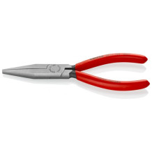 LONG NOSE PLIERS BLACK ATRAMENTIZED, HEAD POLISHED, HANDLES PLASTIC COATED LONG, TRAPEZOIDAL JAWS, KNURLED GRIPPING SURFACES, 3011160SB KNIPEX