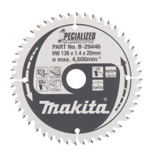 T.C.T. Zāģripa SPECIALIZED 136X1.4X20mm 10° T48, B-29446 MAKITA