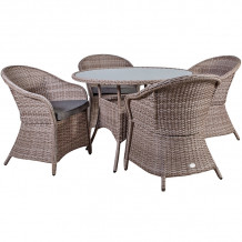 Садовая мебель SIENA стол и 4 стула, рама: алюминий с плетением из пластика, цвет: серый 20568 HOME4YOU