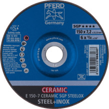 Šlifavimo diskas SGP Ceramic Steelox 150x7,2mm; 068267 PFERD