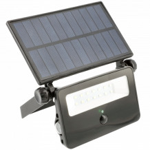Saulės LED prožektorius LUMOS, 10W, su judesio jutikliu, 850lm, 6400K, IP65, 120°, saulės kolektorius, LD-LUMOS10W-64 GTV