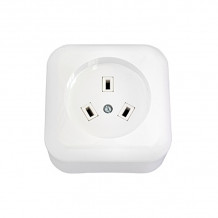Socket, a / p, white, BYLECTRICA