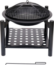 STEEL FIRE PIT 50CM, GRILL, LOG STORE 99713 LUND