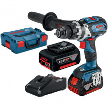 Cordless drill GSB 18V-110 C, 2x5Ah, GAL 18V-40 06019G030D BOSCH