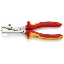 STRIX® INSULATION STRIPPERS CHROME PLATED, HANDLES INSULATED WITH MULTI-COMPONENT GRIPS, VDE-TESTED, 1366180SB KNIPEX