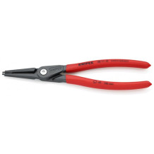 PRECISION CIRCLIP PLIERS FOR INTERNAL CIRCLIPS IN BORE HOLES GREY ATRAMENTIZED, HANDLES WITH NON-SLIP PLASTIC COATING STRAIGHT TIPS, 4811J0SB KNIPEX