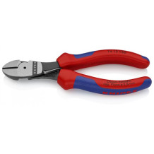 HIGH LEVERAGE DIAGONAL CUTTER BLACK ATRAMENTIZED, HEAD POLISHED, HANDLES WITH MULTI-COMPONENT GRIPS, 7412160SB KNIPEX