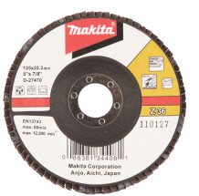 Lameļu slīpdisks 125mm K36 Metālam, INOX un krāsainie metāli, D-27470 MAKITA