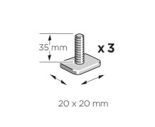 Piederumi, jumta bāgāžn. T-veida skrūves 3 gab. 69-889-2 THULE