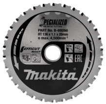 T.C.T. Zāģripa EFFICUT METAL 136X1.1X20mm 0° T30, B-69266 MAKITA