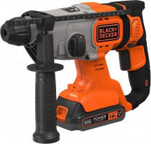 BLACK + DECKER akumuliatorinis smūginis gręžtuvas BCD900E2K, 18 voltų, sukamasis plaktukas