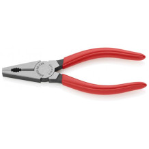 COMBINATION PLIERS BLACK ATRAMENTIZED, HEAD POLISHED, HANDLES PLASTIC COATED, 0301160EAN KNIPEX