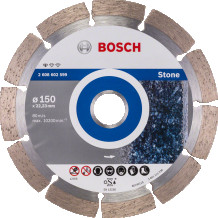 Dimanta griešanas disks akmenim, 150 mm, 22.23 mm urbums, 2608602599, BOSCH