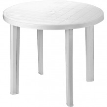 Ümmargune laud Tondo 90cm valge, plastik