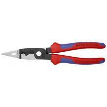 PLIERS FOR ELECTRICAL INSTALLATION BLACK ATRAMENTIZED, HEAD POLISHED, HANDLES WITH MULTI-COMPONENT GRIPS, 1382200SB KNIPEX