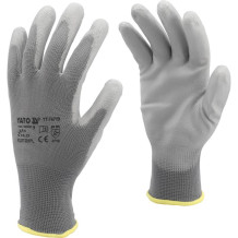 Working Gloves Polyester/Pu Grey S. 9 YT-74719 YATO