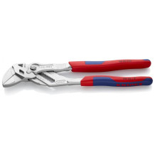 PLIERS AND A WRENCH IN A SINGLE TOOL CHROME PLATED, HANDLES WITH MULTI-COMPONENT GRIPS, 8605250SB KNIPEX