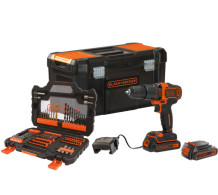 18V urbjmašīna + 104 piederumi + 19 instrumenti BDCHD18S2KA-QW BLACK DECKER