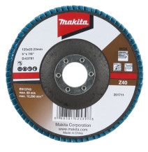 Lameļu slīpdisks Economy type 125x22.23 Z40 Metālam (10gab), D-63781 MAKITA