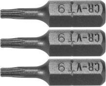 SCREWDRIVER BITS 1/4 25MM TORX T9 3 PCS 65491 STHOR