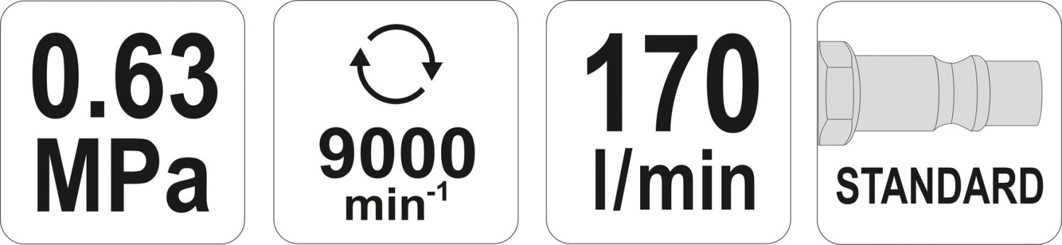 Pneimatiskais zobenzāģis 1/4" 6.3Bar. 170L/min YT-09955 YATO