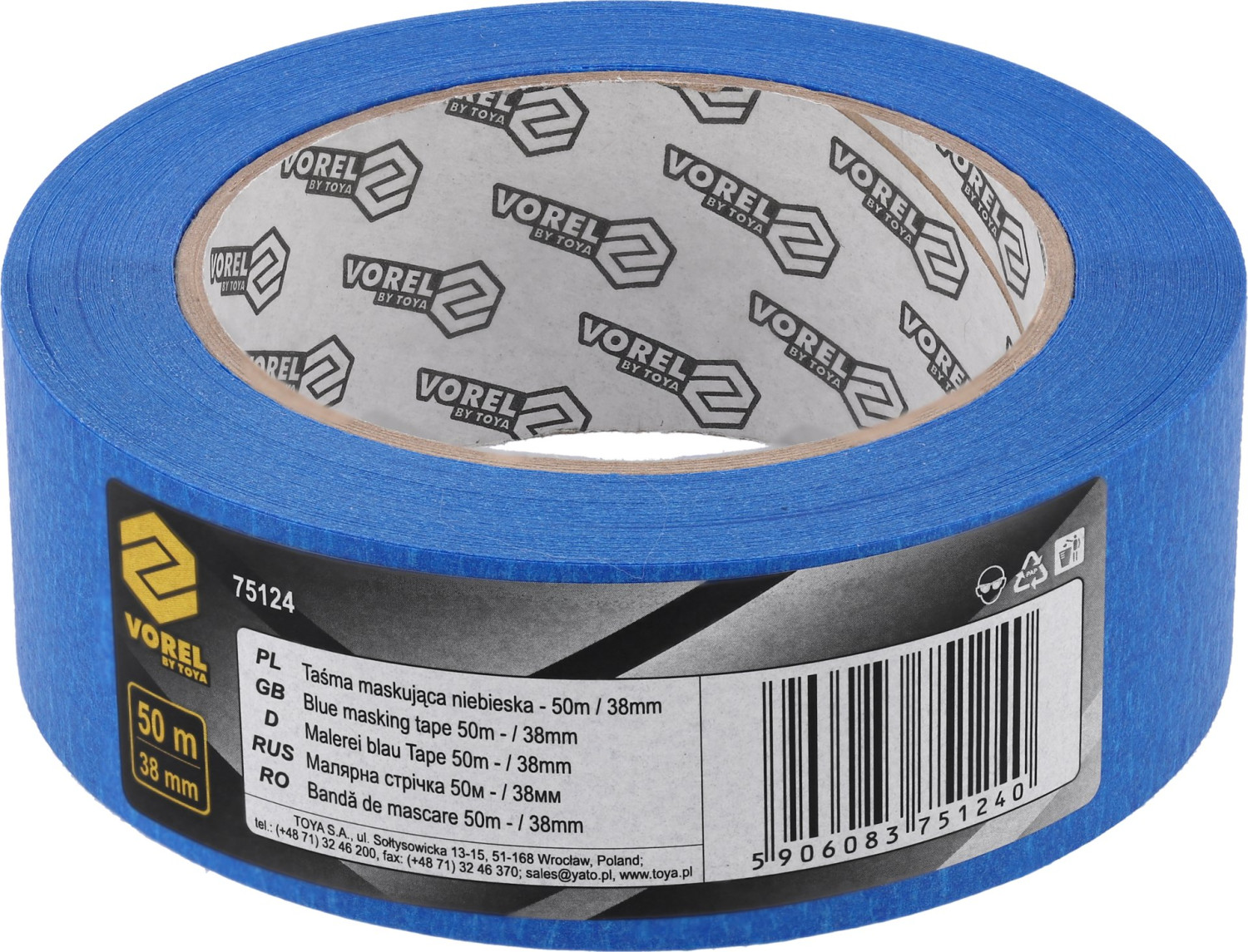 BLUE MASKING TAPE 50M/38MM 75124 VOREL