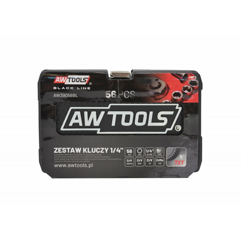 Tööriistakomplekt 1/4", 56 tk., AW39056BL AWTOOLS