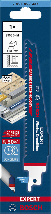 1 Zobenzāģa asmens S956DHM Window Frames, Zobenzāģiem EXPERT WINDOW DEMOLITION S956DHM ASMENS, 2608900385, BOSCH