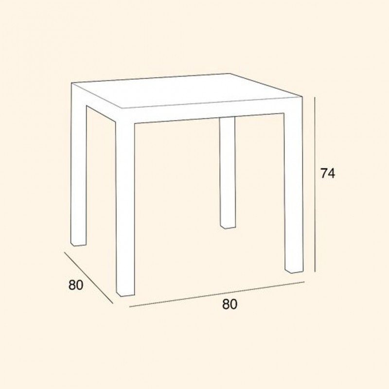 Sodo stalas Dallas 80x80x74cm pilkas 1690964 BICA