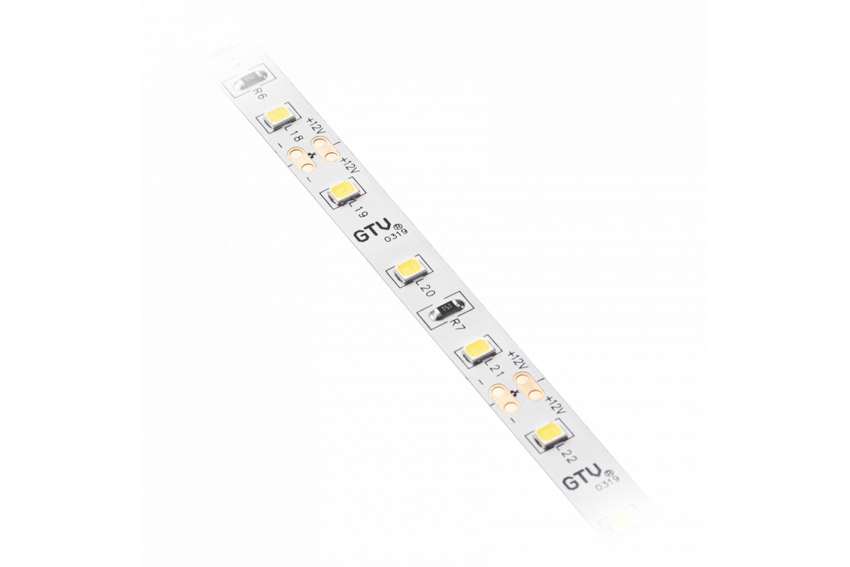 LED juostelė FLASH 2835, 300 LED, 5m rulonas, 11W/M, 850lm/M, 12V, 60LED/M, 4000K Neutral White, IP20, Cut 5cm LD-2835-300-20-NE4N GTV