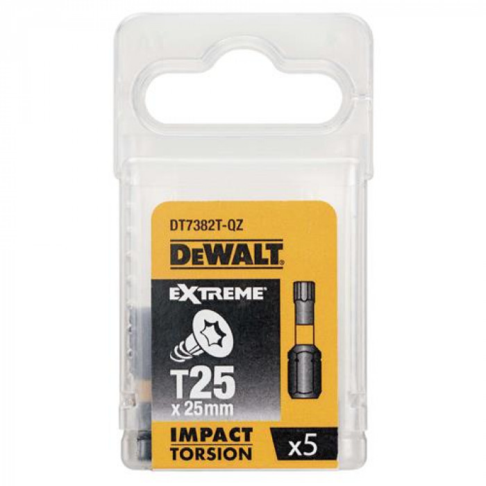 DEWALT antgalių komplektas 25mm TORX T25x5vnt