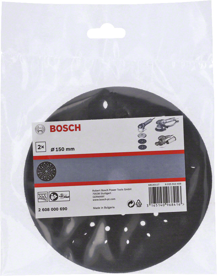 Pēdas aizsargs 150 mm 2 gab., Ekscentra slīpmašīnām IELIKTŅA AIZSARGS EKSCENTRA SLĪPMAŠĪNĀM, 2608000690, BOSCH