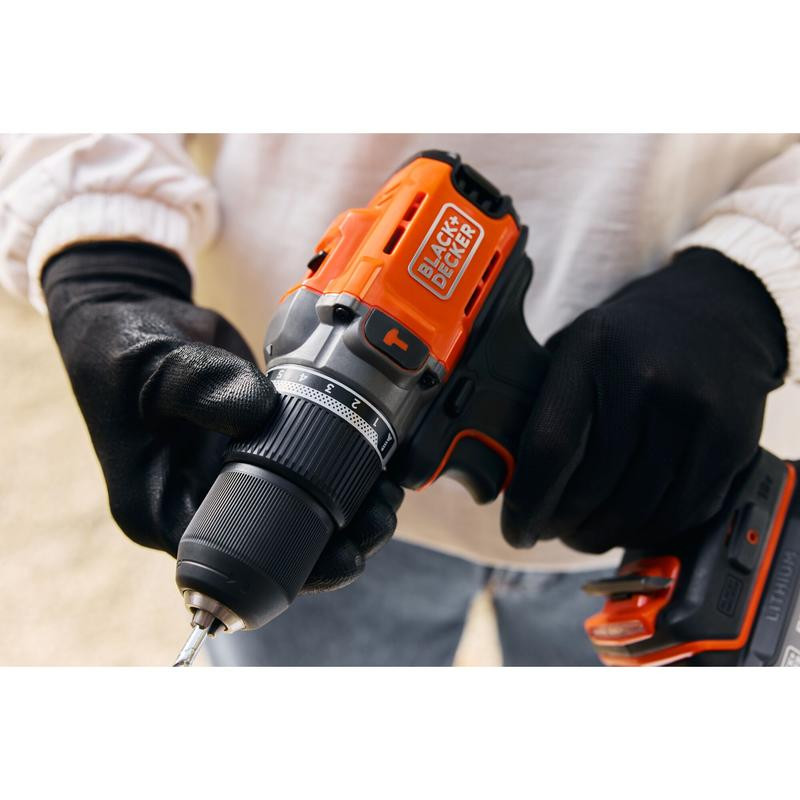 18V Hammer Drill with 2 X 2.0Ah SOC Battery, 1A charger in Kitbox BCD383D2XK-QW BLACK DECKER