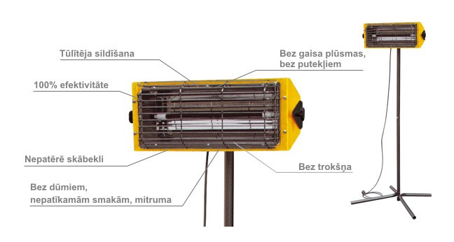 Infrasarkanais sildītājs HALL 1500 1.5kW (bez statīva) 4012.102 MASTER