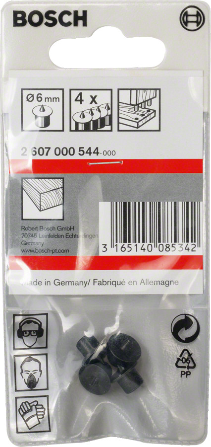 Koka dībeļu marķieri D   6,0 mm, 4 gab., Urbjmašīnām/skrūvgriežiem DĪBEĻU POZICIONĒTĀJU KOMPLEKTS, 4 PIEDERUMI, 2607000544, BOSCH